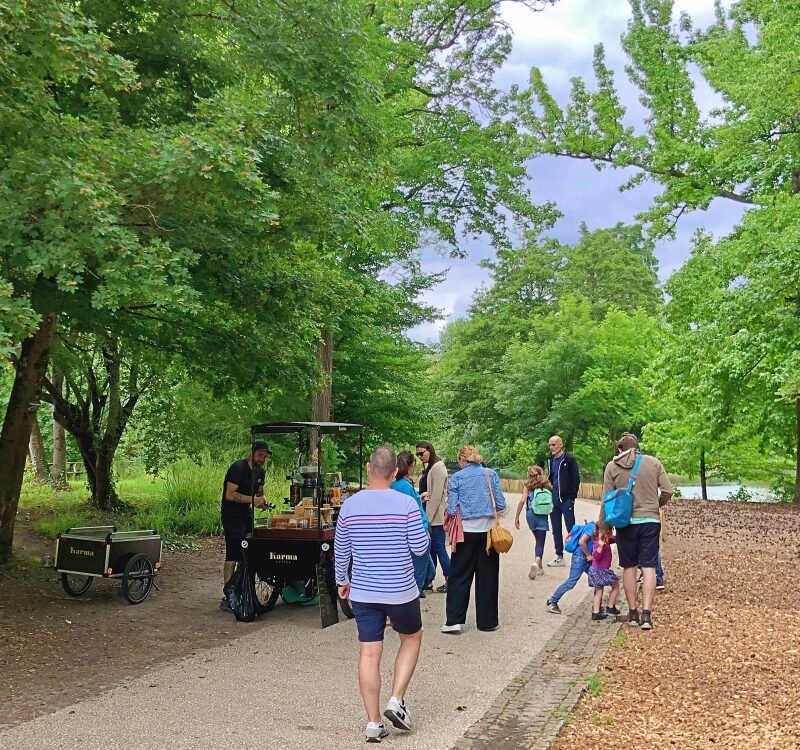 Le triporteur karma'coffee au Parc de Bourran