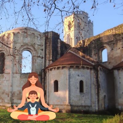 yoga en famille à l'abbaye de la sauve majeur